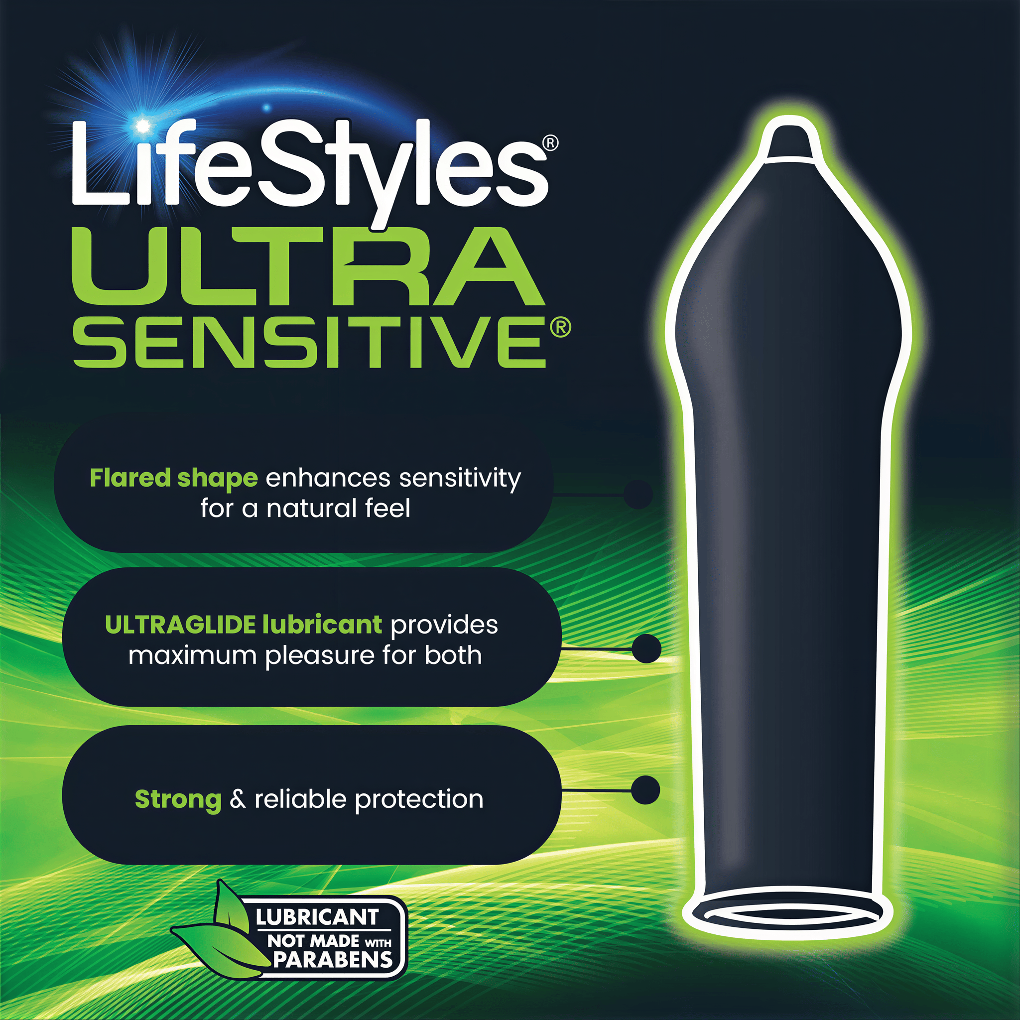 Ultra Sensitive Natural Feeling Lubricated Condoms - Pack of 14 - by Lifestyles