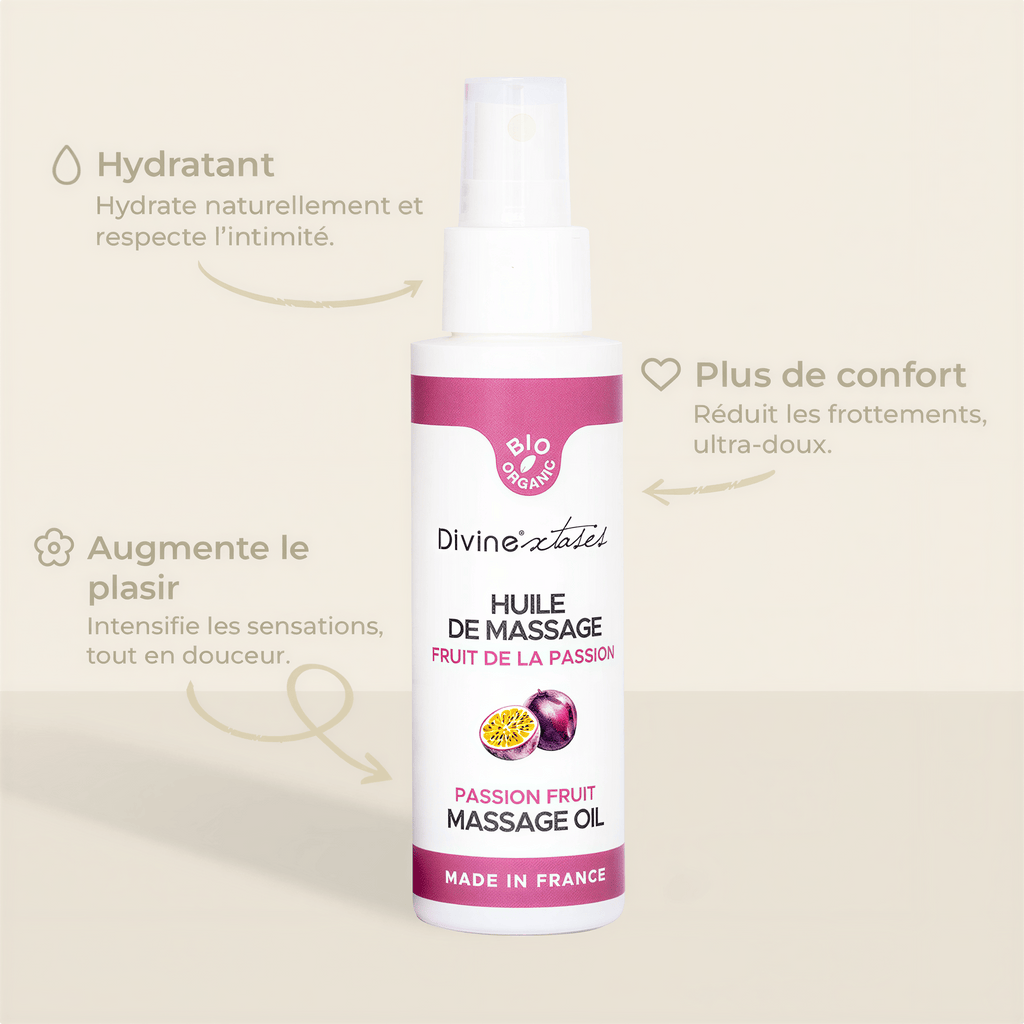 Huile de massage bio Fruit de la Passion 100ml par Divinextases
