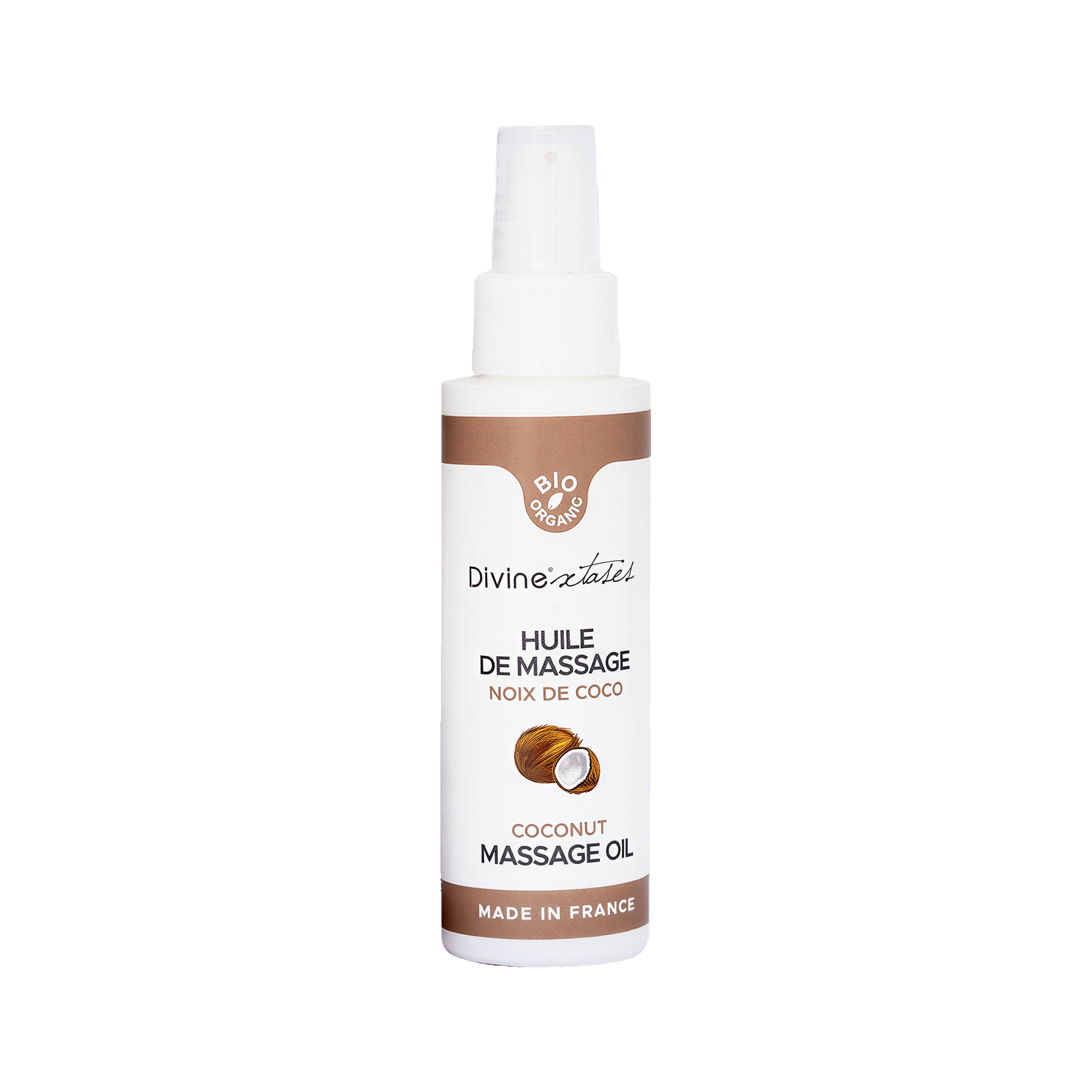 Huile de massage bio Noix de Coco Pacifique 100ml par Divinextases