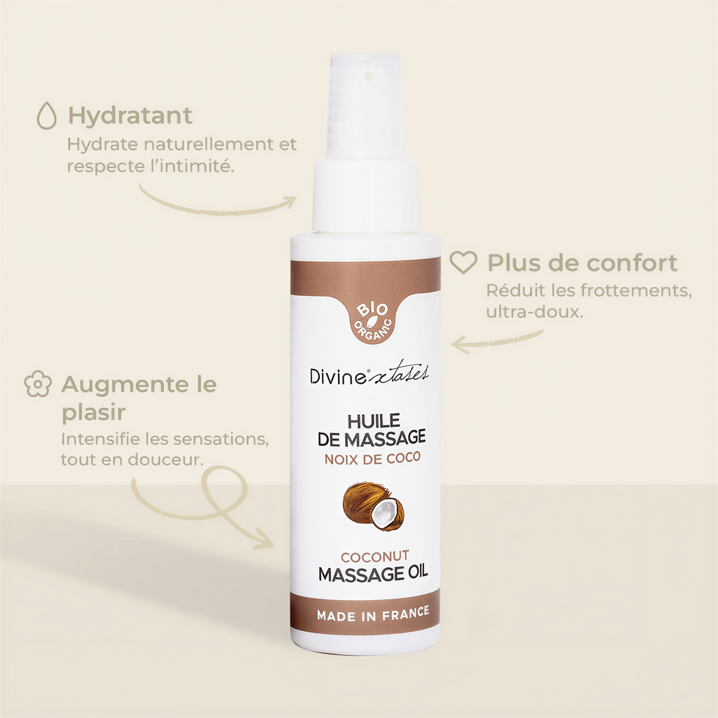 Huile de massage bio Noix de Coco Pacifique 100ml par Divinextases