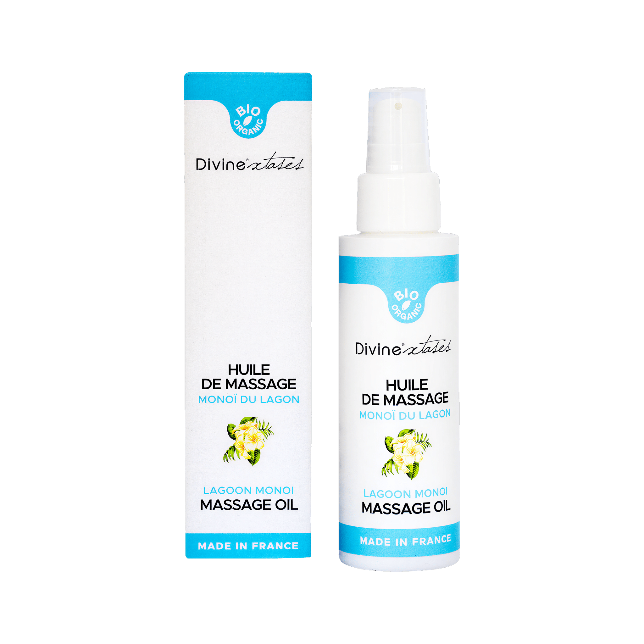 Huile de massage bio Monoï du Lagon 100ml par Divinextases