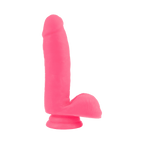 Dildo Dual Density 6.7 pouces  avec testicules rose par Chisa