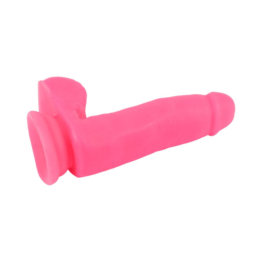 Dildo Dual Density 6.7 pouces  avec testicules rose par Chisa