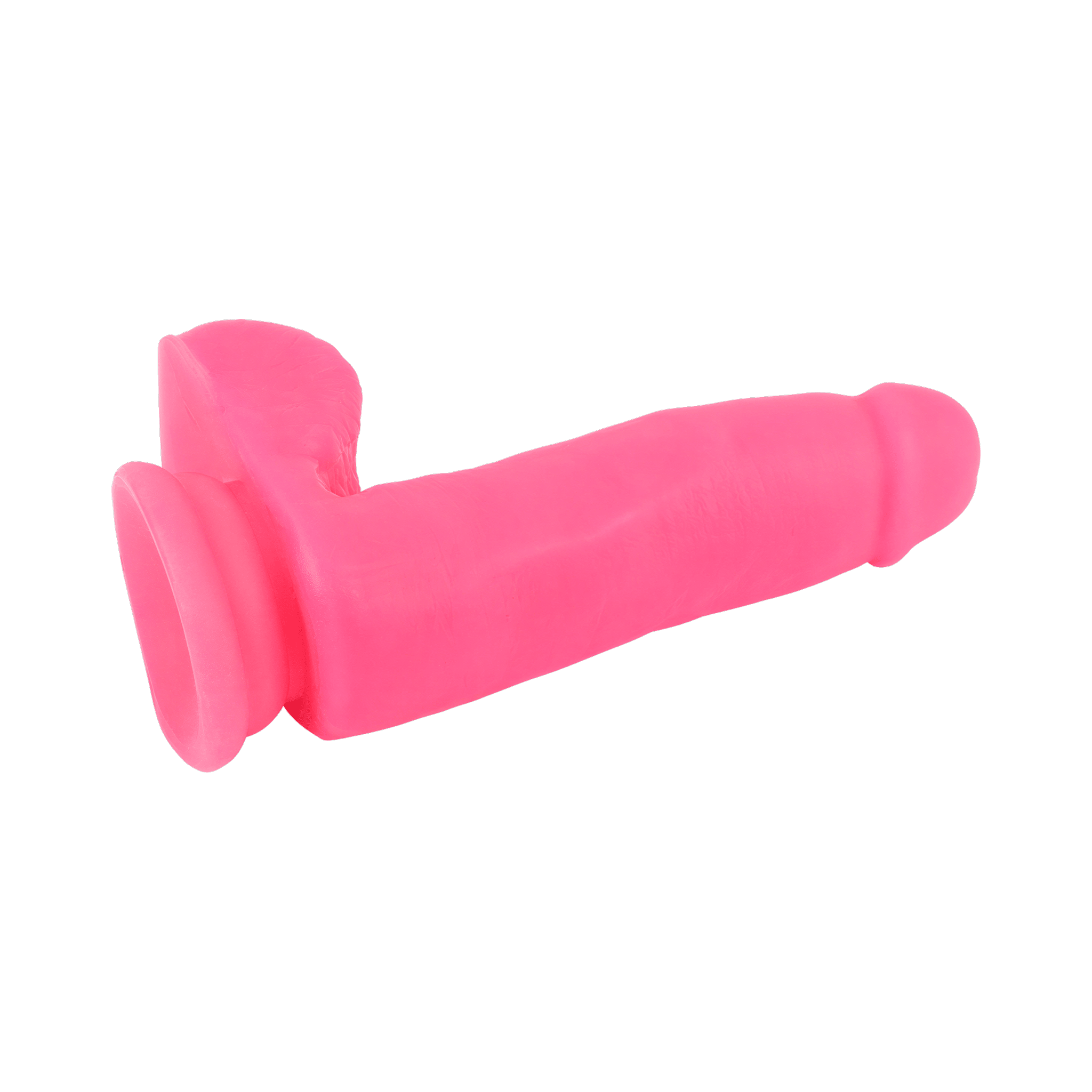 Dildo Dual Density 6.7 pouces  avec testicules rose par Chisa