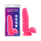 Dildo Dual Density 6.7 pouces  avec testicules rose par Chisa