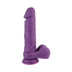 Dildo Dual Density 8.2 pouces avec testicules mauve par Chisa