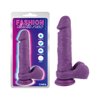 Dildo Dual Density 8.2 pouces avec testicules mauve par Chisa