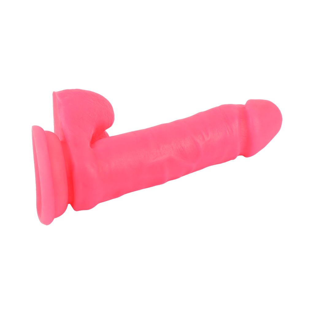 Dildo Dual Density 7.6 pouces ravec testicules rose par Chisa