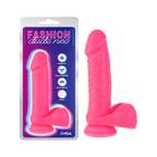 Dildo Dual Density 7.6 pouces ravec testicules rose par Chisa