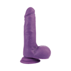 Dildo Dual Density 7 pouces avec testicules mauve par Chisa