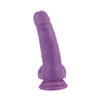 Dildo Dual Density 7 pouces avec testicules mauve par Chisa