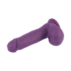 Dildo Dual Density 7 pouces avec testicules mauve par Chisa
