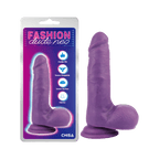 Dildo Dual Density 7 pouces avec testicules mauve par Chisa
