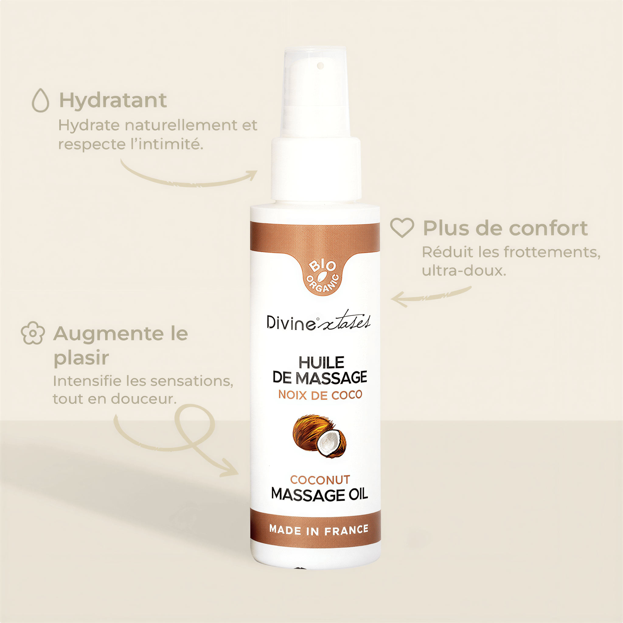 Lubrifiant Gel Glisse Noix de Coco Bio 100ml par Divinextases