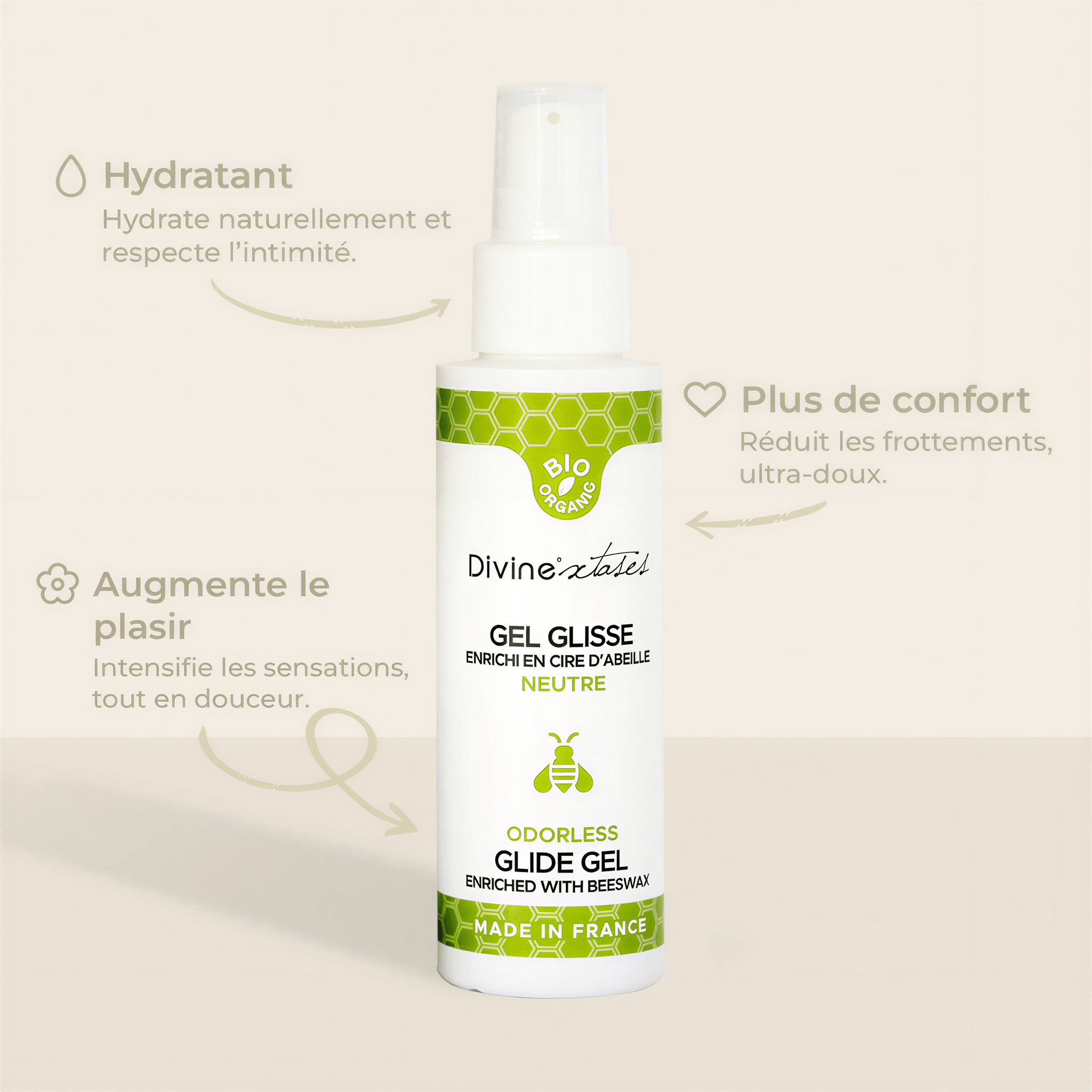 Lubrifiant Gel Glisse Neutre Bio 100ml par Divinextases