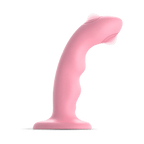 Dildo rose vibrant à double tapotement par Strap-On-Me