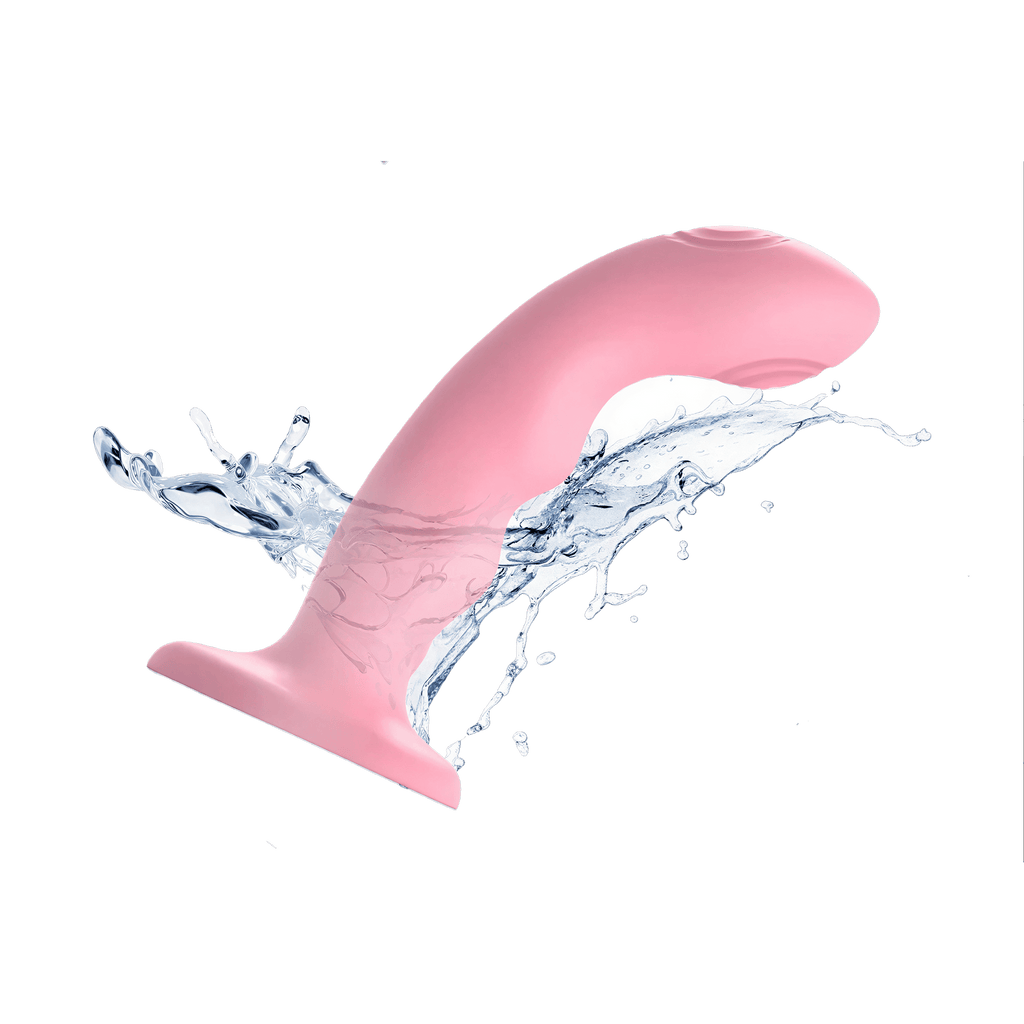Dildo rose vibrant à double tapotement par Strap-On-Me