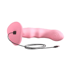 Dildo rose vibrant à double tapotement par Strap-On-Me