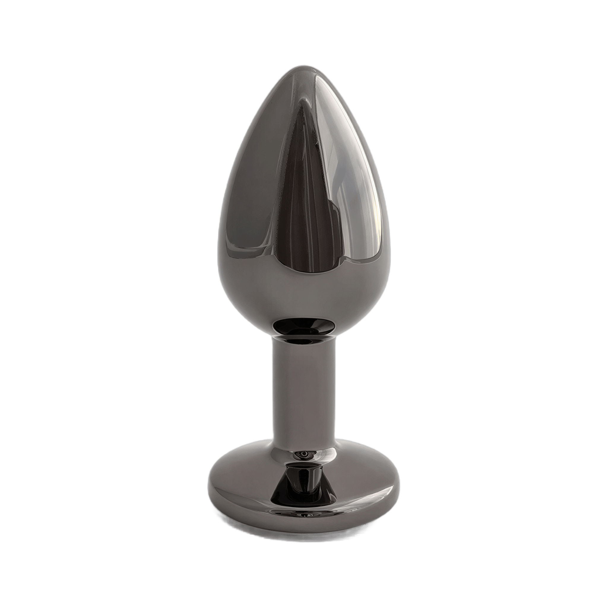 Manchon Anal Classique en Métal Noir avec Bijou Rose - Petit par XBLISS