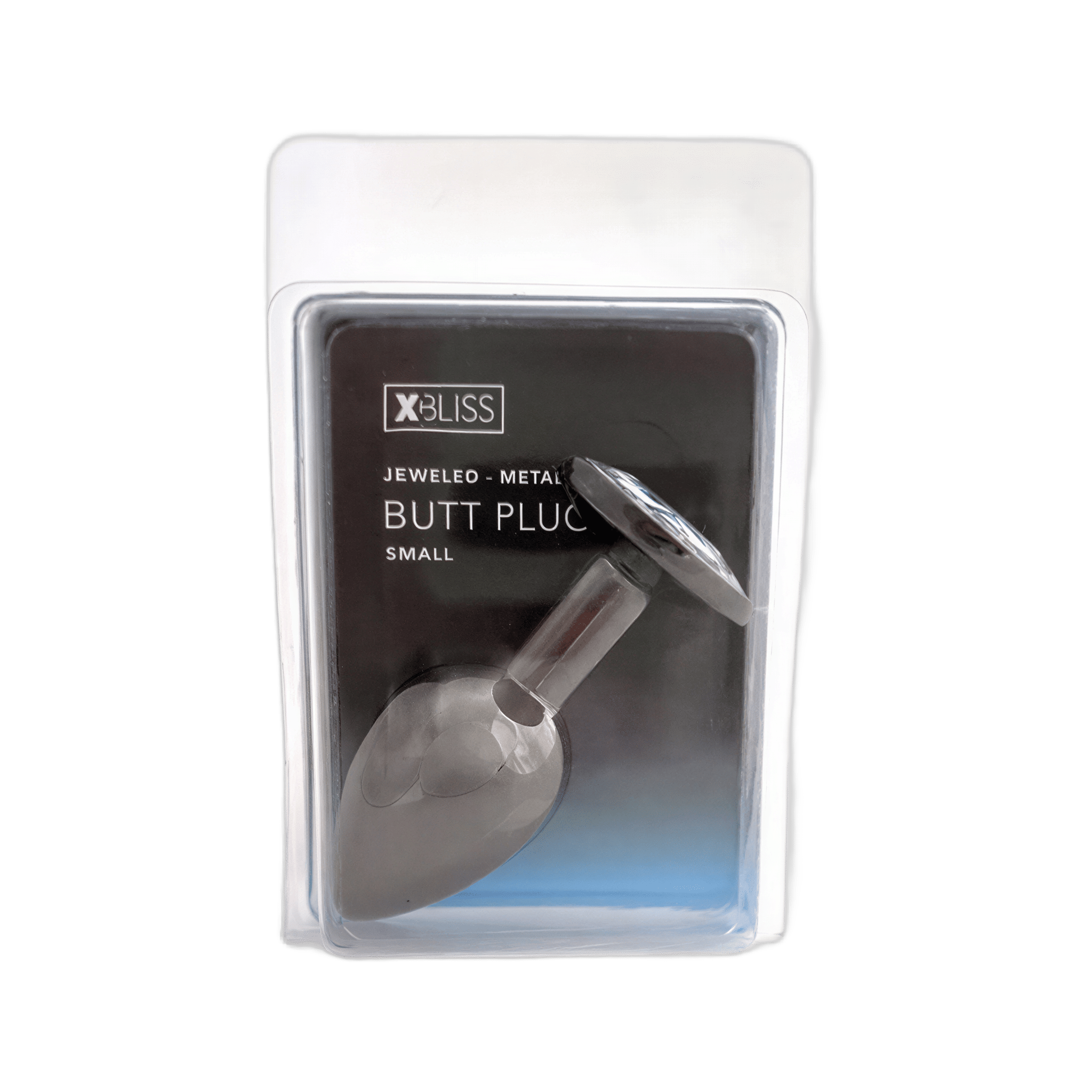 Manchon Anal Classique en Métal Noir avec Bijou Rose - Petit par XBLISS