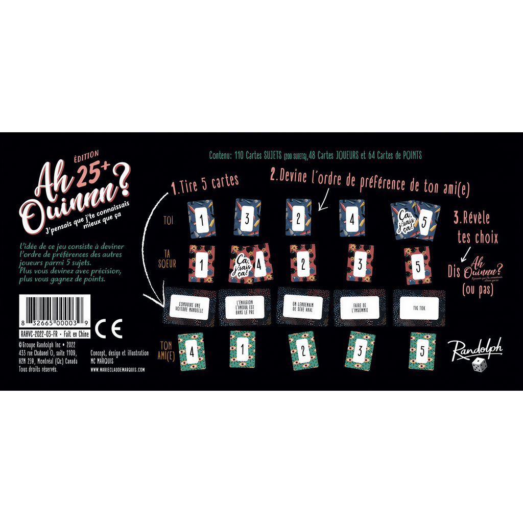 Jeu Ah Ouinnn Édition 25+ en français par Randolph