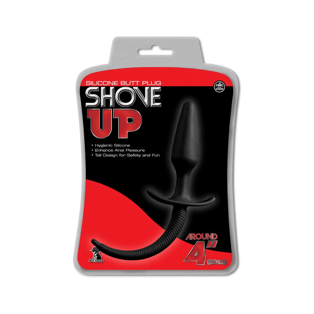 Manchon anal avec queue en silicone noir Shove Up