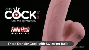 Dildo à ventouse de 6 po avec boules pivotantes de King Cock - fr