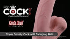 Dildo à ventouse de 6 po avec boules pivotantes de King Cock - fr